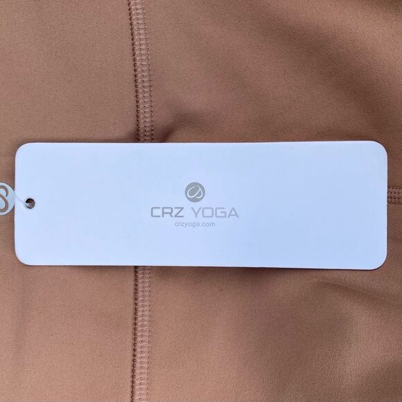 NWT New CRZ YOGA Beige Fleece Lined Leggings w/Pockets Water Resistant Small - Picture 4 of 6